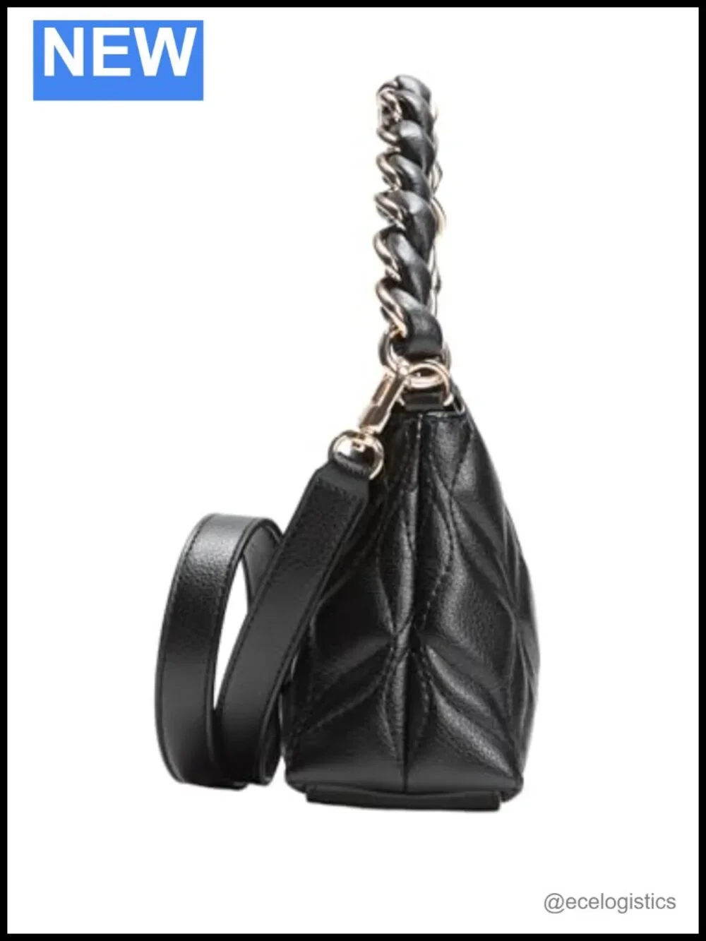 Faux Leather Satchel Shoulder Bag Gold Hardware Mini